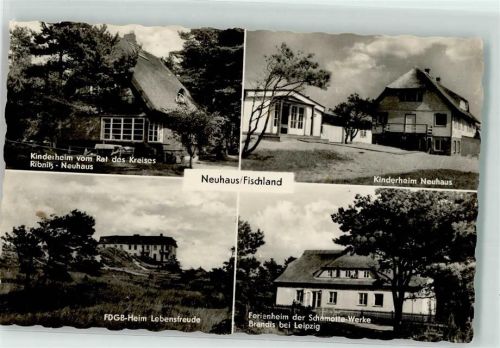 18347 O2593 Dierhagen , Ostseebad - FDGB Heim Lebensfreude Kinderheim Neuhaus Ferienheim der Schamotte Werke