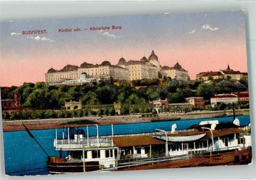 Budapest 1915 Königliche Burg Dampfschiff
