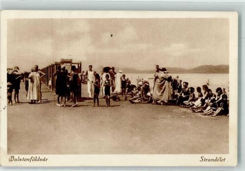 Balatonföldvar 1928 Schwimmbad Foto AK
