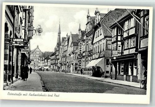 Hameln Osterstraße mit Hochzeitshaus und Postamt