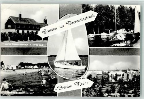 Brielle 1969 Schwimmbad Hafen Sportboote Campingplatz Brielse meer