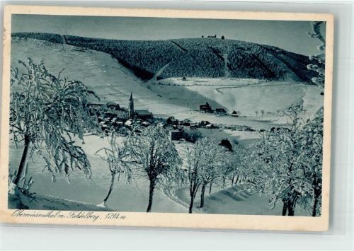 Oberwiesenthal 1928 mit Fichtelberg Franz Landgraf 5987 Hüttenstempel
