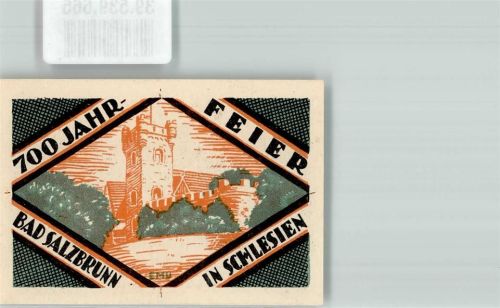 Bad Salzbrunn 1921 Notgeld 50 Pfennig 700 Jahrfeier