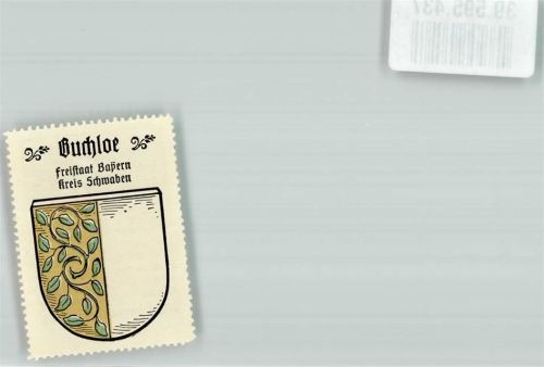 Buchloe Vignette Wappen Blätter Gold Grün Freistaat Bayern Kreis Schwaben