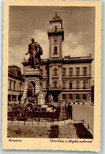 Komarom 1939 Denkmal Klapka Rathaus Foto AK