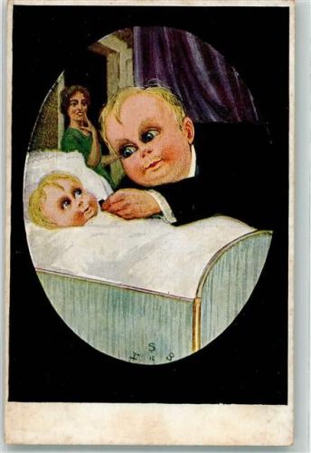 Familie mit Baby sign. HSB J. W u. Co No.498
