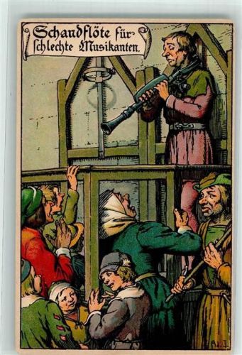 Schandflöte für schlechte Musikanten Lithographie