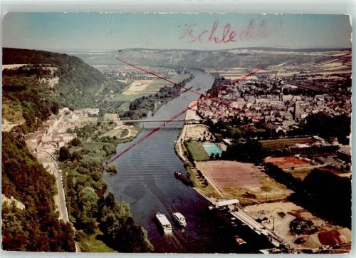 Karlstadt Fliegeraufnahme Foto Original aus Archiv eines Ansichtskartenverlags