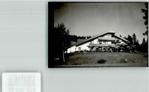 Hundseck Raststätte Gasthaus Cafe Pension Terrasse Sonnenschirm Ort handschriftlich Foto Original aus Archiv eines Ansichtskartenverlags