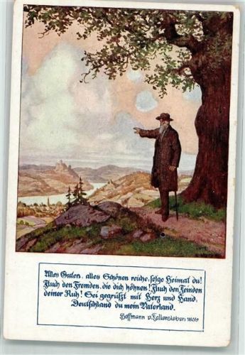 Deutscher Schulverein Karte Nr. 1323 Vers von Hoffmann v. Fallersleben 1839