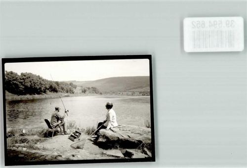 Rieneck Ort handschriftlich Angler Foto Original aus Archiv eines Ansichtskartenverlags