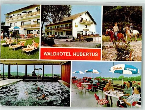 Oberzeuzheim Waldhotel Hubertus Liegewiese Bademode Auto Pony Kinder Pferd reiten Schwimmbad Terrasse