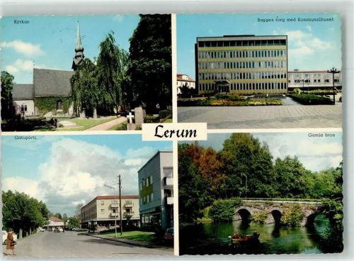 Lerum 1967 Kirche Rathaus Park