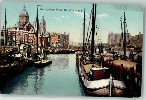 Amsterdam 1910 Prinz Hendrik Kai Segelboot