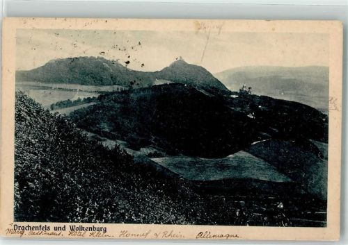 Drachenfels 1924 Burgruine und Schloss Wolkenburg