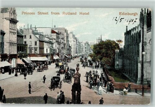 Edinburgh 1907 Princess Street Straßenbahn