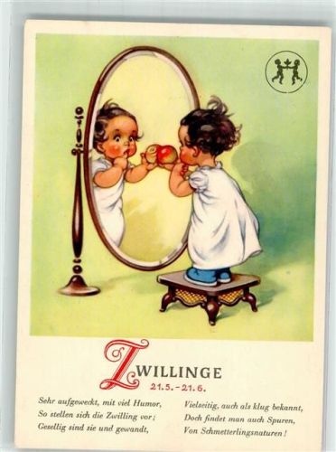 Zwillinge Kind mit Apfen Spruch