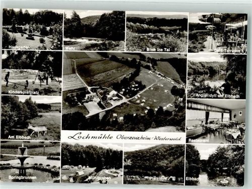 Oberzeuzheim Lochmühle Westerwald Hausgarten Wehr Tal Cafe Terrasse Kinderspielplatz Angleridyll Elbbach Restaurant Gasthaus Anlage Mühlgraben Platzidyll Camping Auto Wippe Schaukel Windmühle