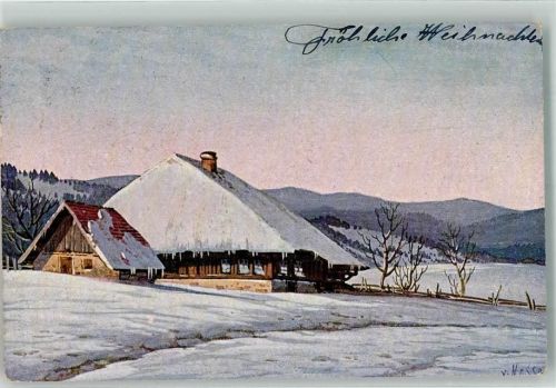 1922 Ein einsamer Schwarzwaldhof in winterlicher Landschaft Verlag Geschwister Moos Serie IV No. 6