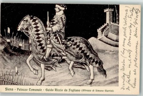 Siena 1938 sign. Simone Martini Wandbild Rathaus