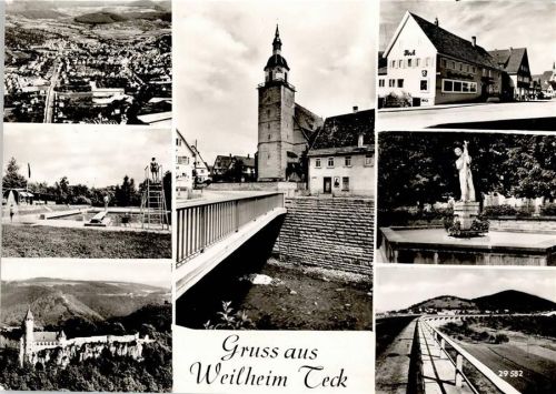Weilheim Burg Teck Peterskirche Schwimmbad Postamt Brunnen Autobahn A8