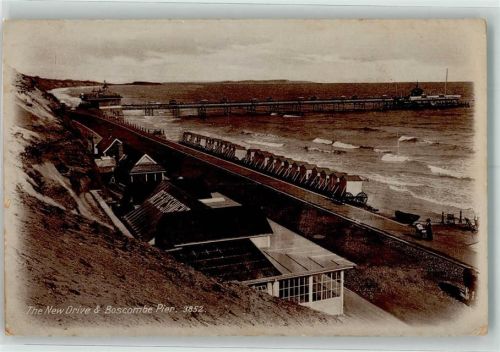 Bournemouth 1912 Schwimmbad Strand Boscombe Pier