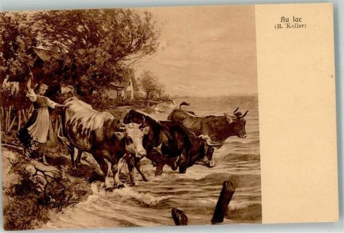 1909 sign. Koller R. Hirtin Au lac Verlag brunner Serie 45 Nr.10