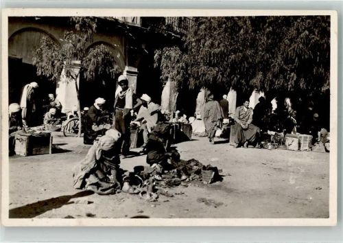 Alger 1949 Marktszene Tracht Bou Saada