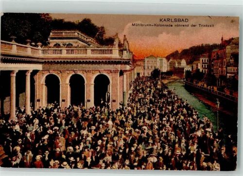 Karlovy Vary 1918 Mühlbrunnkolonnade Feldpost WK I K.u.K.Reservespital