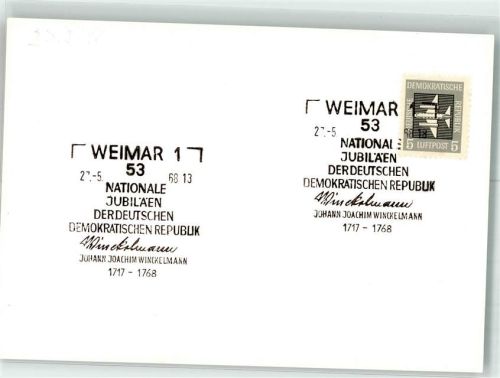 Weimar Sonderstempel Nationale Jubiläen der DDR Johann Joachim Winckelmann