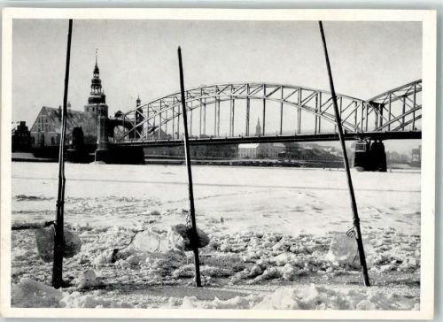 Tilsit Luisenbrücke Winter Foto AK