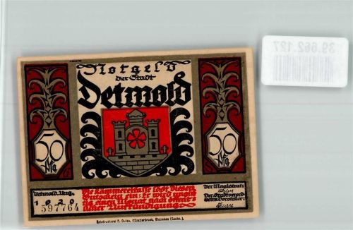 Detmold 1920 50 Pfg Gutschein Nr. 597764