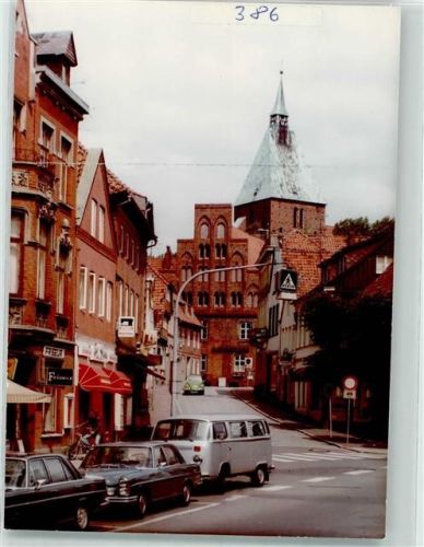 Mölln Kirche Auto Geschäft Ort handschriftlich Foto Original aus Archiv eines Ansichtkartenverlags