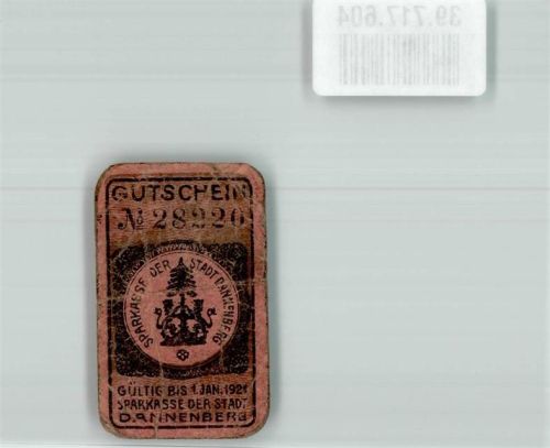 Dannenberg 1921 Notgeld 10 Pfennig Gutschein Nr. 28220