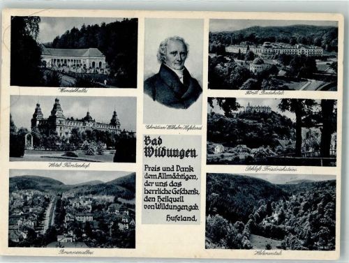 Bad Wildungen 1933 Hotel Fürstenhof Brunnenallee Schloss Friedirchstein Helenental Portrait Hufeland