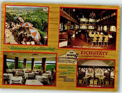 Eichstätt Gasthaus Cafe Schönblick und Gasthaus Krone am Domplatz und Weinlokal Peterskeller Fotograf Nitsche