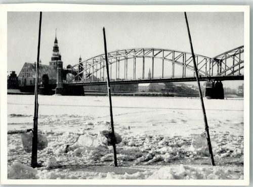 Tilsit Luisenbrücke Foto AK Winter