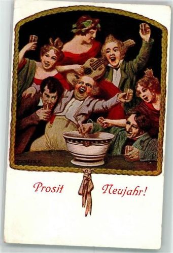 Sylvesterbowle Jugend Postkarte