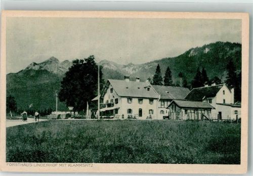 Linderhof Königliches Forsthaus mit Klammspitze Verlag Heinrich Uhlschmid Fotograf Rex No. 34