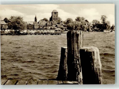 17192 O2060 Waren Foto AK Hafen Kirche