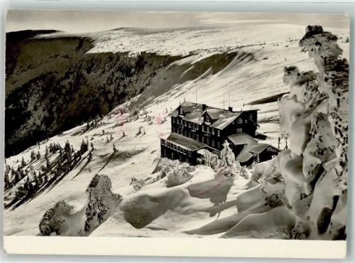 Elbfallbaude 1953 Hüttenstempel Riesengebirge
