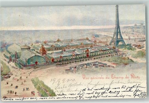 Paris 1900 Denkmal Eiffelturm Champ de Mars