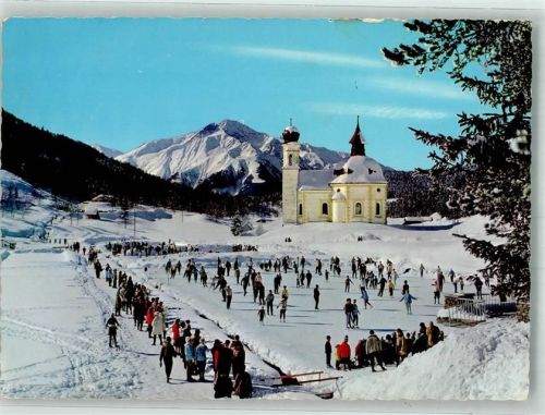 Seefeld 1966 Kirche Eislaufplatz