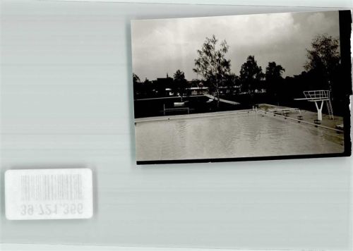 Langenau Schwimmbad Ort handschriftlich Foto Original aus Archiv eines Ansichtskartenverlags