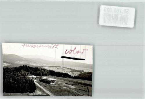 Regen Fliegeraufnahme vom Berghotel Foto Original aus Archiv eines Ansichtskartenverlags Ort handschriftlich Farbmarkierungen im Bild