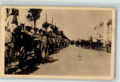 Tunis Wagenfahrt Foto AK