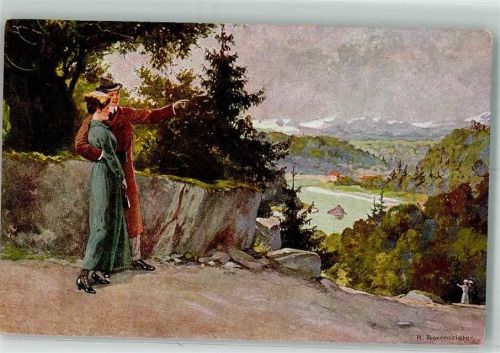 Frau Paar Landschaft Verlag Wolff Nr.1275
