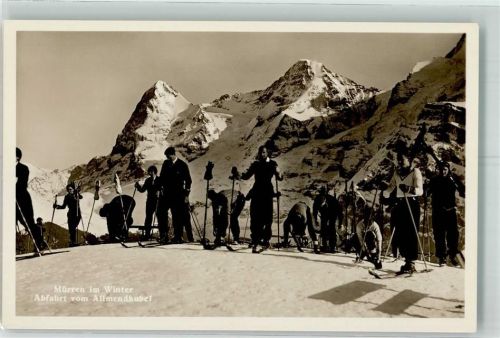 Mürren Winter Abfahrt vom Allmendhubel