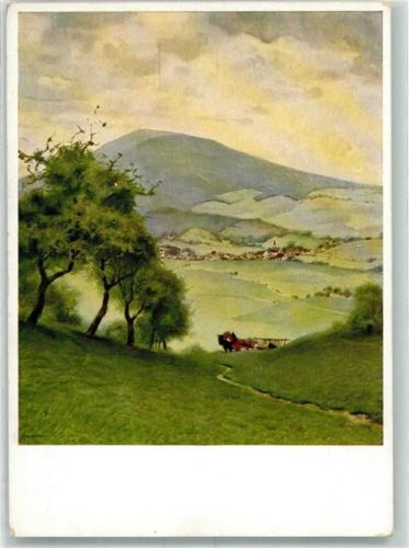 Sonniges Land Nr. 808 Verlag DeutscheHeim-Kunst Künstlerkarte