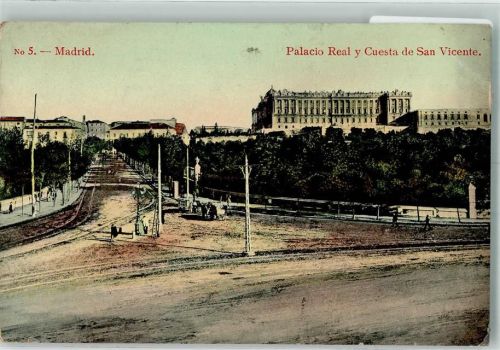 Madrid 1908 Palacio Real Cuesta de San Vicente